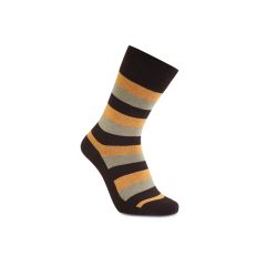 iZ Sock bambusstrømper med tykke striber i orange og brun