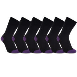 iZ Sock 6pak bambusstrømper i lilla hæl og tå