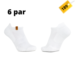 iZ Sock 6pak sports ankelstrømper i hvid m.bomuld