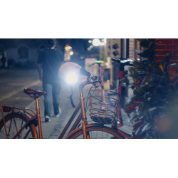 Hecto+ Vision m. indbygget lys hvid - Cykelhjelm